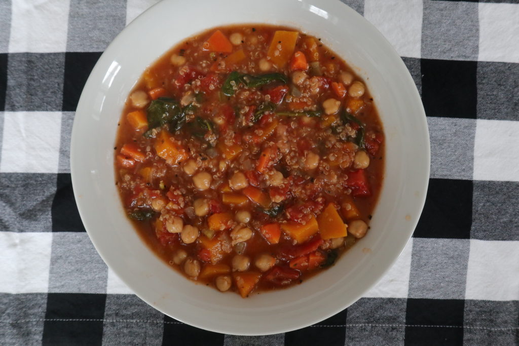 Vegetable soup in a bowl